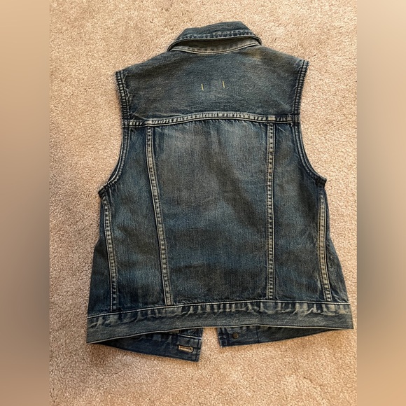 Madewell Medium Wash 100% Cotton Jean Vest Size XSmall - Picture 7 of 9